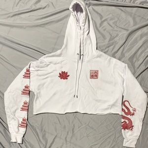 Zumiez Empyre Ariana Dragon White Crop Hoodie